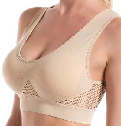 Sportbeha - sport bh -ademand- hardlopen - fitness - tennis -Huidskleur, maat S