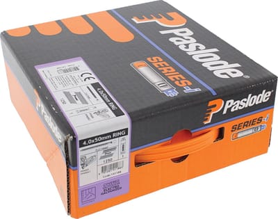 Paslode 141188 Ankernagels 4,0 x 50mm ring verzinkt 12mµ + gas PPN50 - 1.250 stuks.