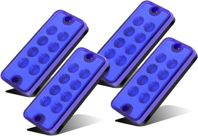 Universele 12 V / 24 V 8 LED Zijlichten - Voor vrachtwagen, aanhangwagen, bus, auto en boot - Blauw, Set van 4