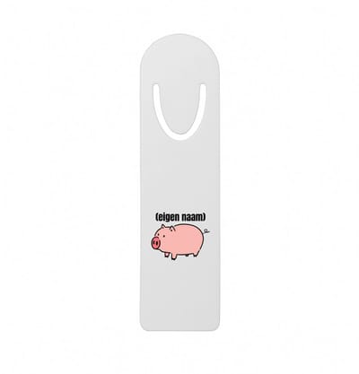 Hacebo® - varken met eigen naam metalen boekenlegger - Varken - boeren/varken liefhebbers - iemand die houdt van varkens - verjaardag - cadeau - kado - geschenk Bladwijzer boekenleggers - 12.7 cm x 3.2cm
