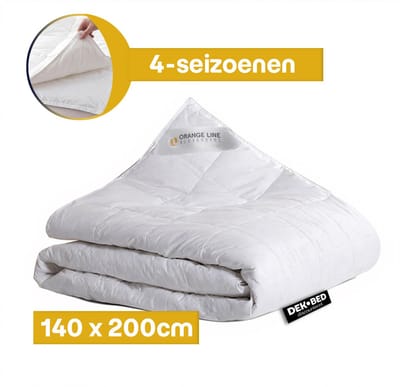Dekbed-Discounter - Orange Line Dekbed 140 x 200 cm - Verkoelend dekbed - Wasbaar op 60 graden - Anti-allergisch - Wit