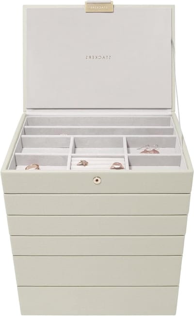 Juwelendoos Set - Opbergdozen Sieraden - Sieraden Organiseren - Klassieke Stijl - Medium Formaat - Oatmeal