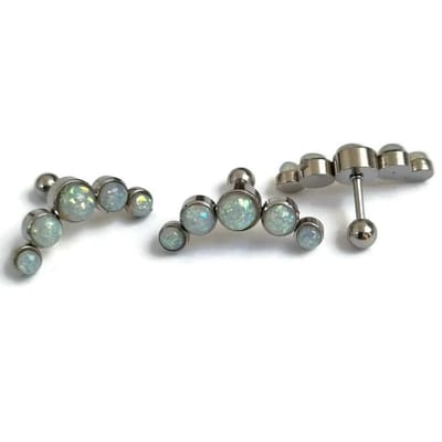 Aramat Jewels | Piercings | Witte Opaal Helix Piercing opal | | | |14mm | Staal | Volwassenen | Verkleurd niet