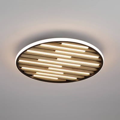 Searchlight LED plafondlamp Equalise, Ø 49 cm, zwart/lichtbruin, metaal