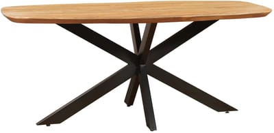 Sfeerwonen Enzo - Eettafel Deens Ovaal - 160 x 90 cm - Swiss Edge - Mangohout - Naturel