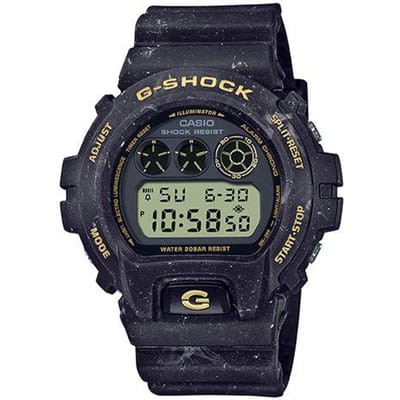 Casio G-Squad Serie Zeegolf Thema Schokbestendig Kwarts Uurwerk Hars Band Horloge Herenhorloges Zwart DW-6900WS-1PR Random Watch Box,Black black