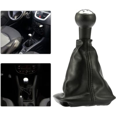 Kit de remplacement en cuir pour pommeau de levier de vitesse, 5 vitesses, guêtre de levier de vitesse, pour PEUGEOT 207 307 406 black