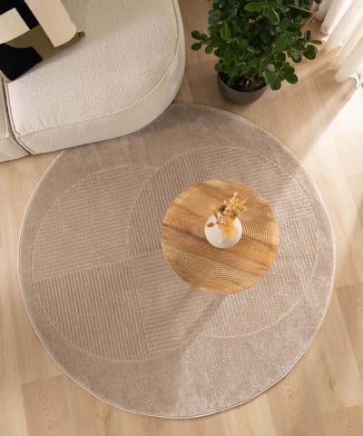Scandinavisch vloerkleed rond - Contour Circle beige 100