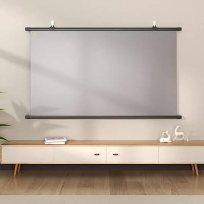 Projectiescherm Handmatig - Uittrekbaar Scherm Videoscherm - Thuisbioscoop Presentaties - Kreukvrij Lichtbestendig - 60 Inch 4:3 - Wit