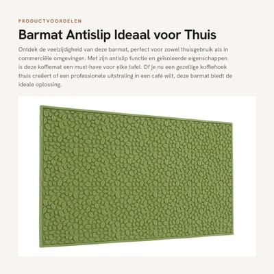 Dailygoods- Tafelmat Antislip - Barmat PVC - Gemakkelijk Schoon Te Maken - 70 x 40 cm - Perfect Voor Thuis/Commercieel Gebruik - MESS-VRIJE OPPERVLAKTE - Placemat