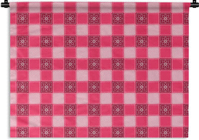 Wandkleed - Wanddoek - Roze - Patronen - Bloemen - 120x90 cm - Wandtapijt