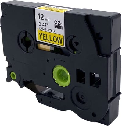 DULA Brother Compatible label tape- Tze-631 - 1 cassette - Brother P-Touch - Zwart op geel - 12mm x 8m