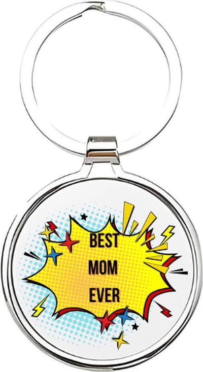 Akyol - Best mom ever Sleutelhanger - mama - Moeders - Moeder sleutelhanger - mama sleutelhanger - Sleutelhanger mam - Familie sleutelhanger - moederdag cadeautje - Mama cadeau - mom - stiefmoeder - schoonmoeder - mothersday - 4 x 7,5 CM