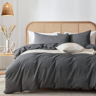 Goodivery ® Beddengoedset van Hoogwaardig Katoen in Donkergrijs voor Luxe en Comfortabel Slaapcomfort