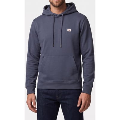 Calvin Klein Classic Long Sleeve 350gsm Terry Woven Label Blue Nomad Taglia: S | Felpe con cappuccio Outlet | Uomo | Blu