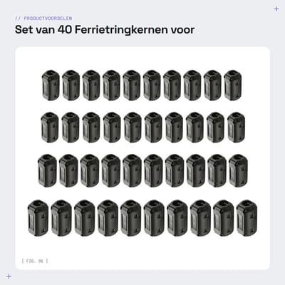 Dailygoods - Set van 40 Ferrietringkernen voor Kabelbeheer