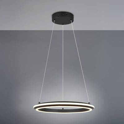 TRIO AMADOR - Hanglamp - Zwart mat - incl. 1x SMD 34 W - Dimbaar met schakelaar - Plafondbevestiging - In hoogte verstelbaar - DIP - Schakelaar