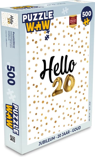 Puzzel Jubileum - 20 Jaar - Goud - Legpuzzel - Puzzel 500 stukjes