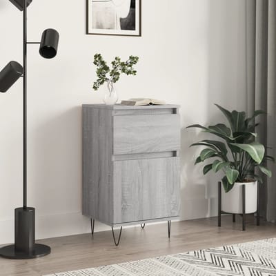 vidaXL - Dressoir - 40x35x70 - cm - bewerkt - hout - grijs - sonoma