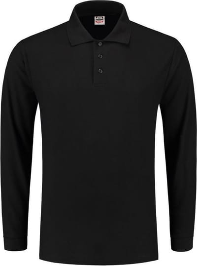Tricorp Poloshirt lange mouw - Casual - 201009 - Zwart - maat L