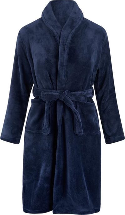Kinderbadjas - donkerblauw - kinder badjas fleece - meisjes & jongens - ochtendjas- maat 110/116