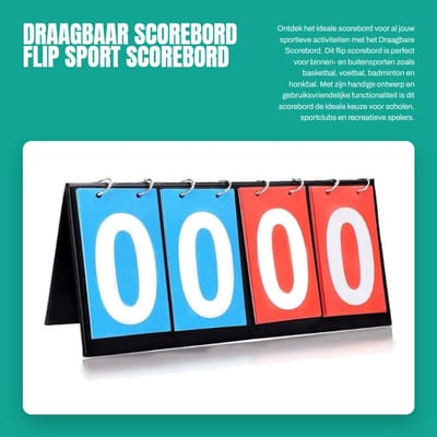 Dailygoods - Draagbaar Scorebord - Flip Sport Scorebord - Ideaal voor Binnen en Buiten - Blauw - Sporten zoals Basketbal en Voetbal - Geschikt voor Sc...