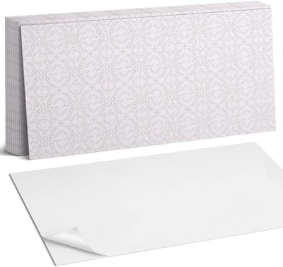 Coloray Plaktegels - Fijn plantenpatroon Zelfklevende Wandtegels - 40 cm x 20 cm - Grijs Plaktegels - 10 stuks - Rechthoek PVC Tegels - Plaktegels Badkamer - Vloertegels Zelfklevend - Vinyl Tegels Zelfklevend - Portugese Tegels
