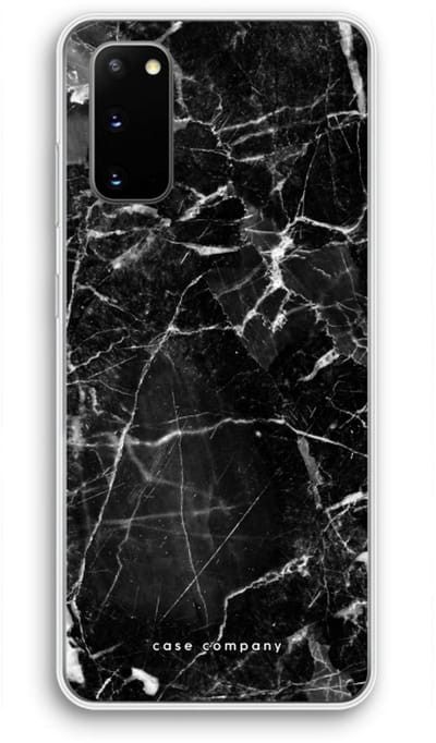 Case Company® - Hoesje geschikt voor Samsung Galaxy S20 hoesje - Zwart Marmer - Soft Cover Telefoonhoesje - Bescherming aan alle Kanten en Schermrand