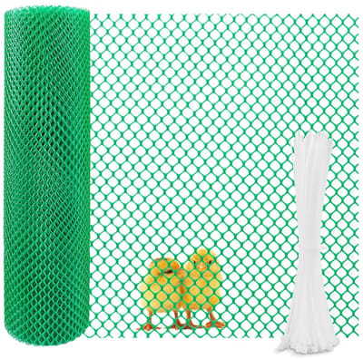 Duurzaam Plastic Tuinhek met 0.8 cm Gatdiameter voor Kippen, Katten en Balkon (40 cm × 9 m, Groen)