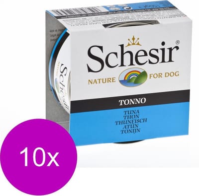 10x Schesir Hondenvoer Blik Jelly Tonijn 150 gr