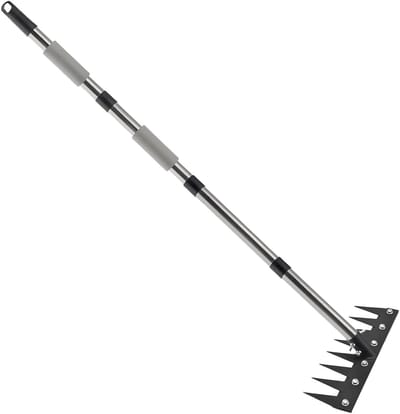 Onkruidsteker Lange Handgreep - Tuin Gereedschap - Bodem Losmaken - Ergonomische Hoogteverstelling - 45 x 18 x 7 cm - Grijs