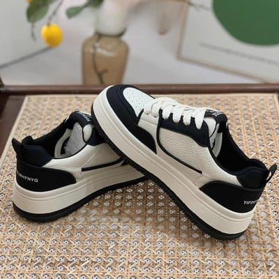 Leren Board Schoenen Dames Ins Tide Lente Nieuw Veelzijdige Platform Casual Sportschoenen Panda Witte Schoenen 40 gray