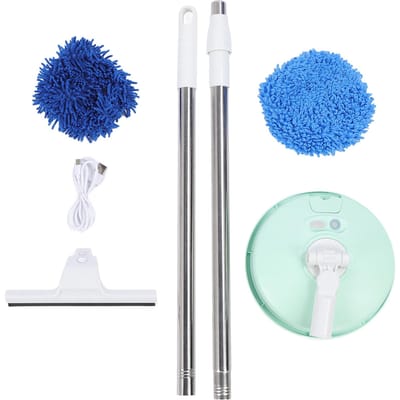 Brosse de Nettoyage de Voiture Électrique Brosse de Lavage de Voiture Rotative Outil de Nettoyage Mop Manche Télescopique Doux vert