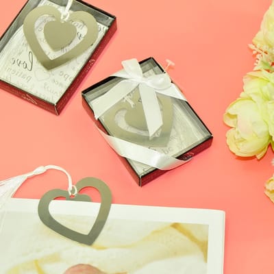 Elegante metalen boekenlegger in hartvorm met luxe tassel - Perfect als cadeau voor vrouwen, lezers en speciale gelegenheden zoals bruiloften en feestdagen - Set van 2 stuks