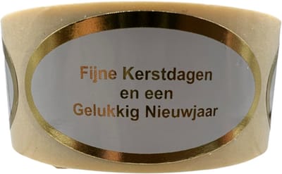 Kerststickers 250 stuks - Goud - Wit - Kerstetiket - sluitzegel - chique inpakken