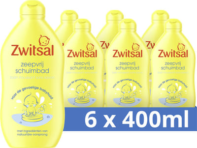 Zwitsal Baby Zeepvrij Schuimbad - 6 x 400 ml - Voordeelverpakking