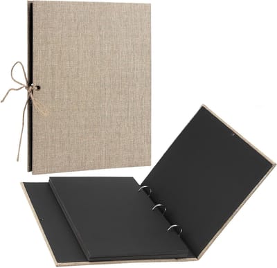 Set van 2 DIY Fotoalbums 26,5 x 21 cm met 60 Zwarte Pagina's voor Scrapbooking en Creatieve Projecten