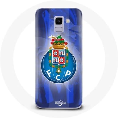 Samsung Galaxy J6 2018 hoesje fcp porto blauwe achtergrond portugal