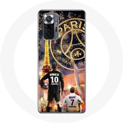 Coque pour Xiaomi Redmi Note 10 Pro PSG Neymar et Mbappé Joyeux noël
