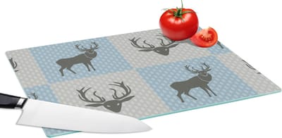 Glazen Snijplank - 39x28 - Hert - Stippen - Blauw - Snijplanken Glas