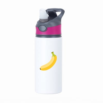 Hacebo® - Bananen waterfles met rietje roze - Fruitschaal - fruit liefhebbers - Banaan - vrucht - gezond eten - water fles - 650ML