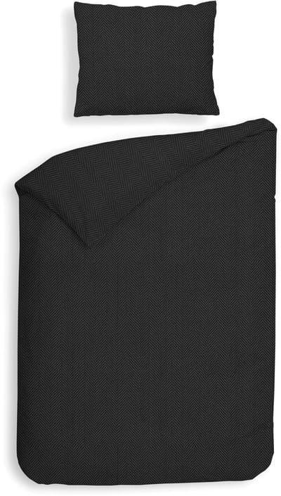 Heckettlane Dekbedovertrek Spina - Effen Bedlinnen - 140x200-220 cm - Eenpersoons - Antraciet - Dekbedovertrek van 100% Katoen-Flanel