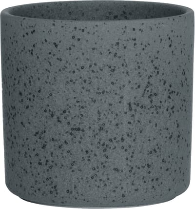 Hakbijl Plantenpot/bloempot Cindy - zwart - keramiek - cilinder - D13 x H13 cm