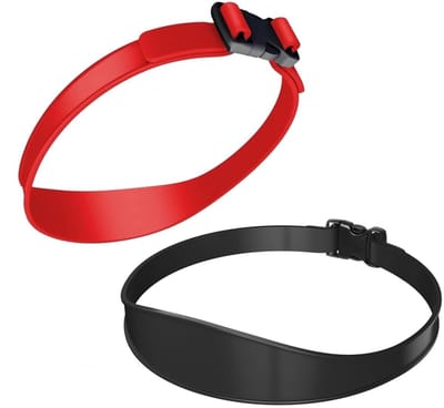 Cosensi - Haarband - Haar Knippen - Silicone Hoofdband - Rood/Zwart - Haar Snijgids - Perfect voor Thuisgebruik - 2 Stuks