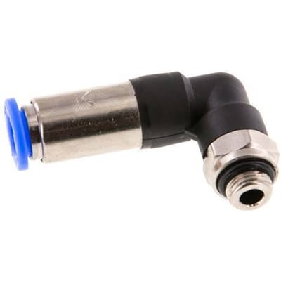 8mm & G1/8'' Zelfsluitende L-insteekkoppeling Vernikkeld messing/PBT buitendraad 0-10 bar
