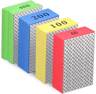 Cosensi - Dailygoody - Yosoo 4Pcs Diamond Schuurblokken - Hand Polijst Pads voor Steen, Keramiek, Glas en Metaal