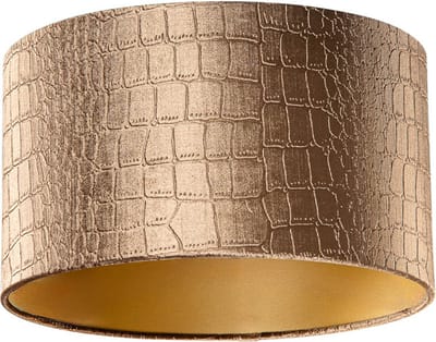QAZQA cilinder velours - Klassieke Lampenkap - Ø 35 cm - Bruin -