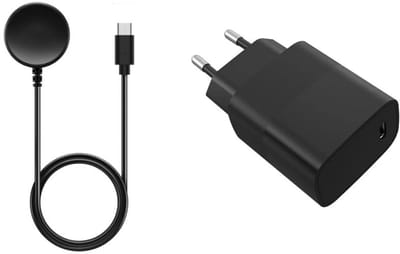 Strap-it USB-C oplaadkabel + Adapter - geschikt voor Samsung Galaxy Watch 7 / Galaxy Watch 6 / 6 Classic / Galaxy Watch 5 / 5 Pro / Galaxy Watch 4 / 4 Classic / Galaxy Watch 3 / Galaxy Watch Active / Active 2 / FE / Galaxy Watch Ultra / Ultra 2025