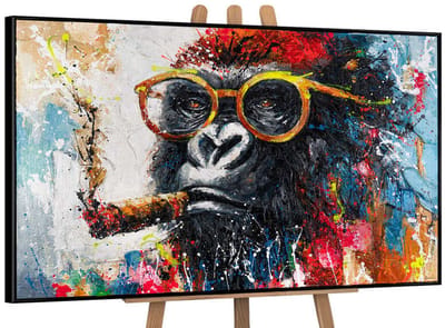 Canvas schilderij handgeschilderd gangster abstract – YS-Art Gallery – Luxe wanddecoratie voor woonkamer – Modern schilderij voor slaapkamer en hal