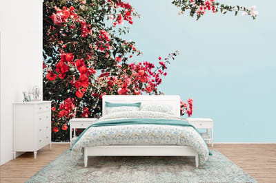 Behang - Fotobehang Bloemen - Lucht - Roze - Breedte 400 cm x hoogte 240 cm